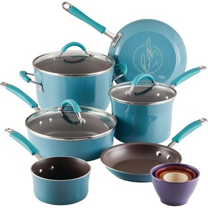 image:imageRachael Ray Cucina 14Piece Nonstick Cookware and Measuring Cup Set Agave Blue 17214