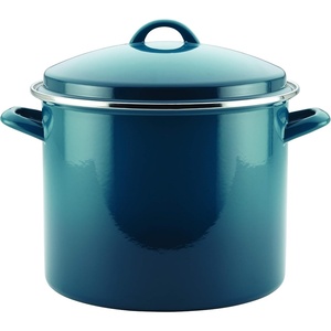 image:imageRachael Ray EnamelonSteel Induction Stockpot with Lid 12Quart AlmondMarine Blue