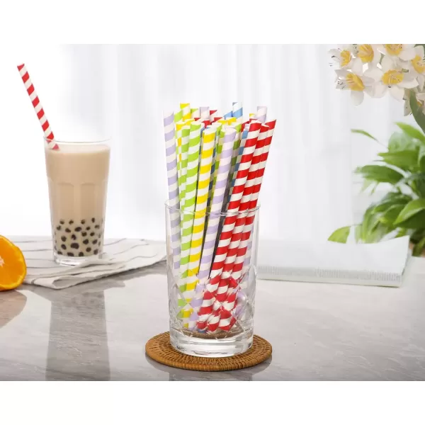 image100 Pack Extra Wide Paper Smoothie Boba Straws  10 mm Wide Biodegradable Straws for Bubble Tea Tapioca Boba Pearls Milkshakes Jumbo Drinks  Shower Wedding Party Supplies Decorations