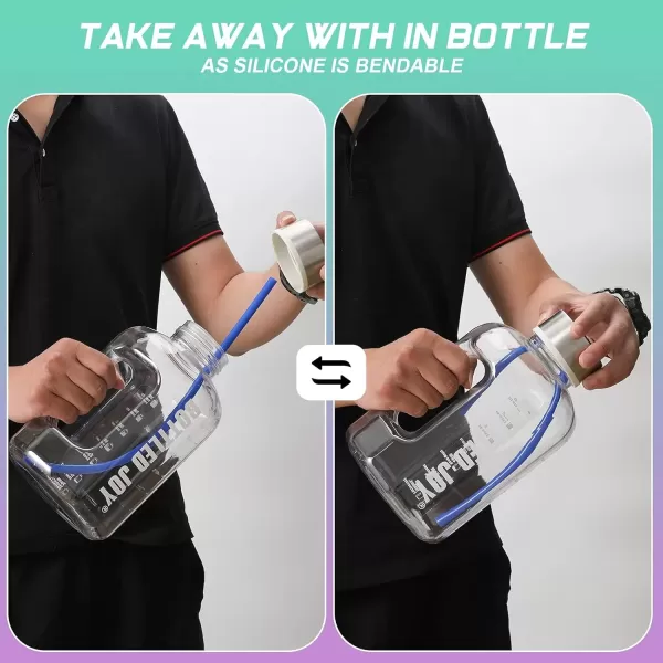 image12 Pack Extra Long 145 inch Reusable Silicone Straws for Stanley 40 oz Tumbler 1 Gallon 128 75 64 OZ Tumbler Large Water Bottle Wine Bottle  Flexible Drinking Straws with 2 Cleaning BrushesBright colors