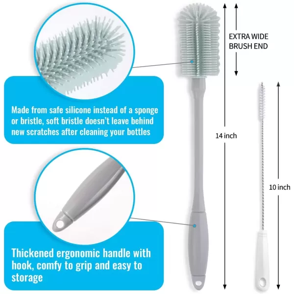 image14 Silicone Bottle Brush  Cleaning Set for Sports Water Bottle Baby Bottles Tumbler Drinking Glasses Vase