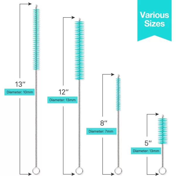 image16 Pcs Straw Cleaner Brush Multiple Size Brush Cleaner for All Straws on Tumbler Water Bottle Sippy Cup and Pipes Tubes or Pet Water Fountain