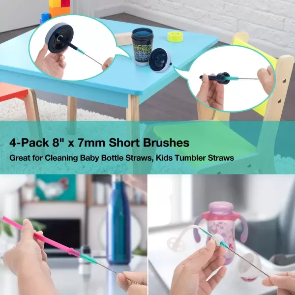 image16 Pcs Straw Cleaner Brush Multiple Size Brush Cleaner for All Straws on Tumbler Water Bottle Sippy Cup and Pipes Tubes or Pet Water Fountain