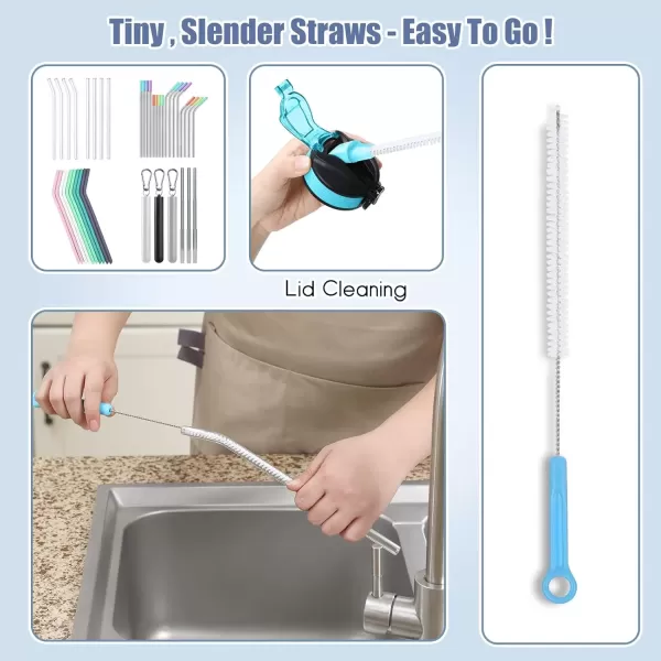 image16quot Bottle Brush Cleaner for Water Bottle  Long Handle Bottle Brush for Cleaning Narrow Neck Sport BottlesBeer Bottle and Jugs Set of 2Blue