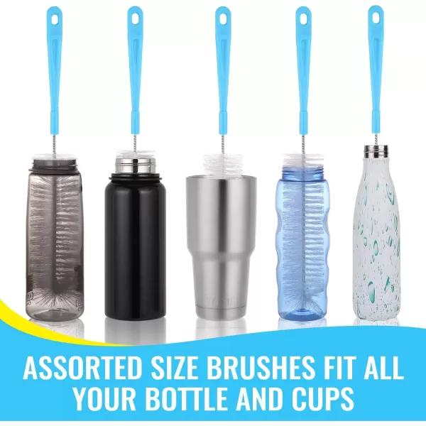 image16quot Bottle Brush Cleaner for Water Bottle  Long Handle Bottle Brush for Cleaning Narrow Neck Sport BottlesBeer Bottle and Jugs Set of 2Blue