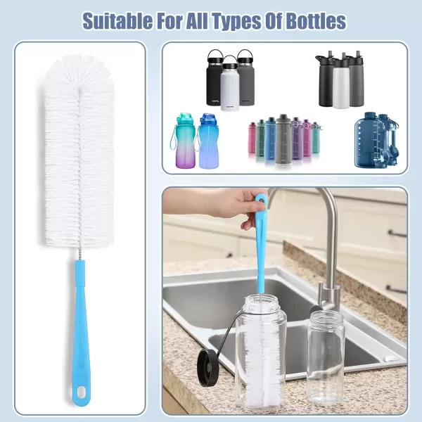 image16quot Bottle Brush Cleaner for Water Bottle  Long Handle Bottle Brush for Cleaning Narrow Neck Sport BottlesBeer Bottle and Jugs Set of 2Blue