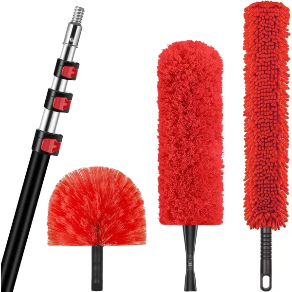 image20 Foot High Reach Dusting Kit with 512 Foot Extension Pole  High Ceiling Duster with Telescopic Pole  Cobweb Microfiber Duster  Outdoor ampamp Indoor Extendable Duster Cleaning Kit24 feet