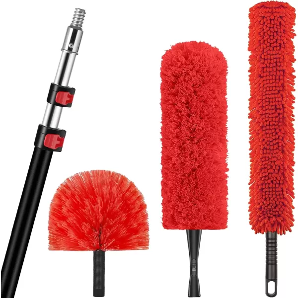 image20 Foot High Reach Dusting Kit with 512 Foot Extension Pole  High Ceiling Duster with Telescopic Pole  Cobweb Microfiber Duster  Outdoor ampamp Indoor Extendable Duster Cleaning Kit12 feet