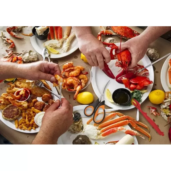 image4Person Seafood Tools Set includes 2 Crab Crackers 4 Lobster Shellers 4 Crab Leg ForksPicks and 1 Seafood Scissors  Nut Cracker Set