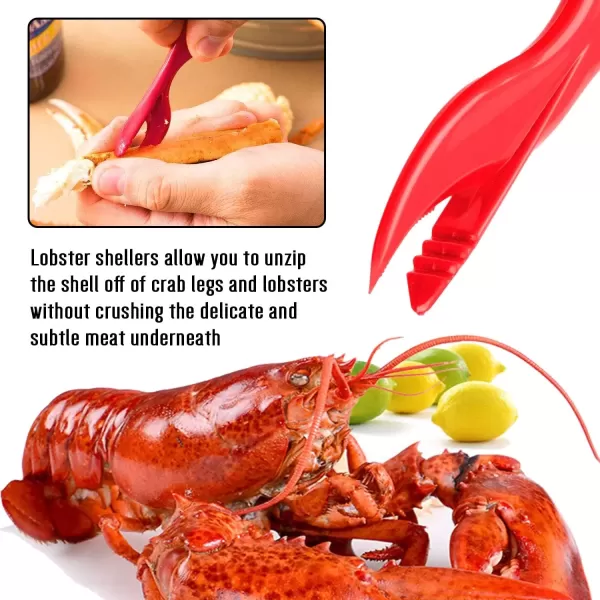 image4Person Seafood Tools Set includes 2 Crab Crackers 4 Lobster Shellers 4 Crab Leg ForksPicks and 1 Seafood Scissors  Nut Cracker Set