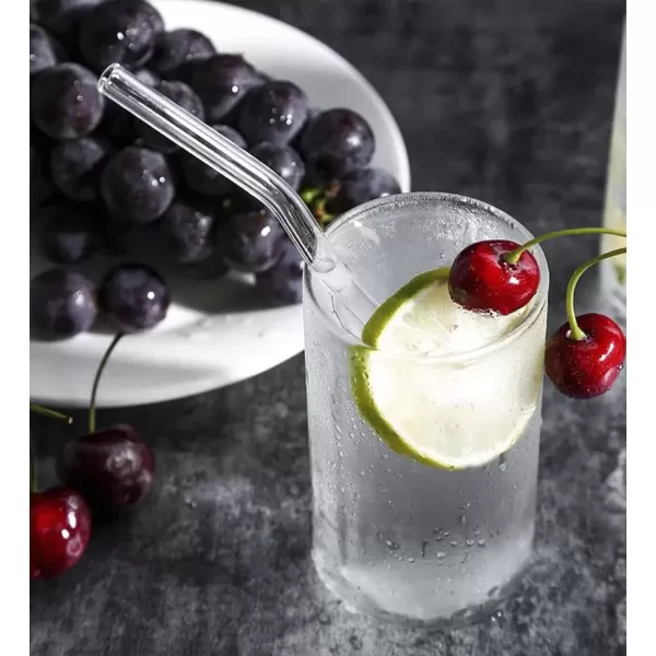 image8 Pack Reusable Glass Drinking Straws  10quot x 10 mm  Smoothie Straws for Milkshakes Frozen Drinks Smoothies Bubble Tea  Environmentally Friendly