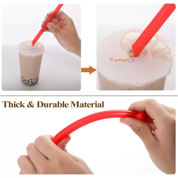 imageAngled Tips 12 Pcs Wide Reusable Bubble Tea Straws with 4 Brushes  Multi Colors Jumbo Smoothie Straws BPA FREE Plastic Straws for Bubble Tea Tapioca Pearls Milkshakes8 Colors