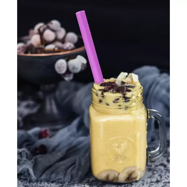 imageAngled Tips 12 Pcs Wide Reusable Bubble Tea Straws with 4 Brushes  Multi Colors Jumbo Smoothie Straws BPA FREE Plastic Straws for Bubble Tea Tapioca Pearls Milkshakes8 Colors