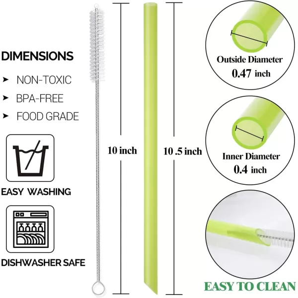 imageAngled Tips 12 Pcs Wide Reusable Bubble Tea Straws with 4 Brushes  Multi Colors Jumbo Smoothie Straws BPA FREE Plastic Straws for Bubble Tea Tapioca Pearls Milkshakes8 Colors