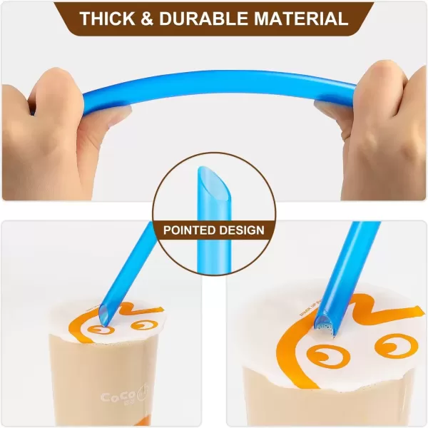 imageAngled Tips 12 Pcs Wide Reusable Bubble Tea Straws with 4 Brushes  Multi Colors Jumbo Smoothie Straws BPA FREE Plastic Straws for Bubble Tea Tapioca Pearls Milkshakes12 Colors