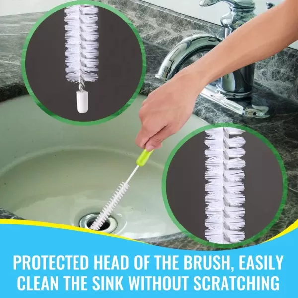 imageBottle Cleaning Brush Set  Long Handle Bottle Cleaner for Washing Narrow Neck Beer Bottles Sports Water Bottles with Straw Brush Kettle SpoutLid Cleaner BrushesGreen