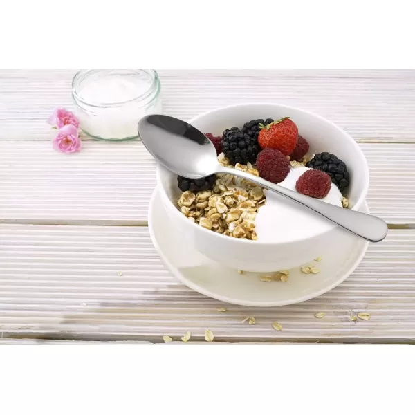 imageHIWARE 12Piece Stainless Steel Teaspoons Spoons Silverware Set Dishwasher Safe  67 Inches61 Inches