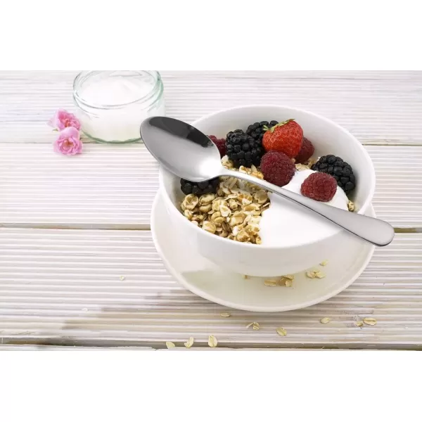 imageHIWARE 12Piece Stainless Steel Teaspoons Spoons Silverware Set Dishwasher Safe  67 Inches67 Inches