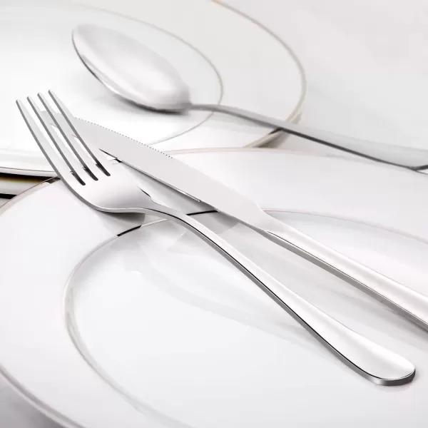 imageHIWARE 24Piece Forks Silverware Set FoodGrade Stainless Steel Dinner Forks Set Dishwasher Safe 8 Inches