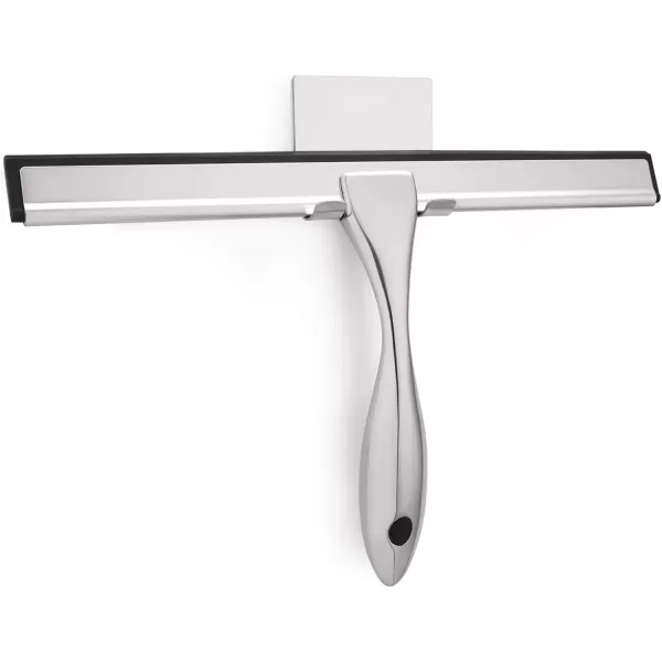 imageHIWARE AllPurpose Shower Squeegee for Shower Doors Bathroom Window and Car Glass  Stainless Steel 10 InchesSilver