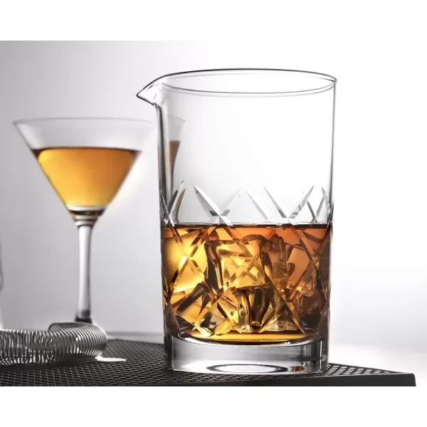 imageHIWARE Professional 24 Oz Cocktail Mixing Glass Thick Bottom Seamless Crystal Mixing Glass