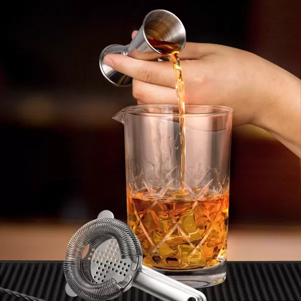imageHIWARE Professional 24 Oz Cocktail Mixing Glass Thick Bottom Seamless Crystal Mixing Glass