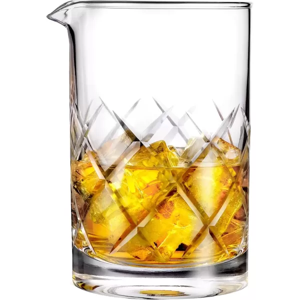 imageHIWARE Professional 24 Oz Cocktail Mixing Glass Thick Bottom Seamless Crystal Mixing Glass