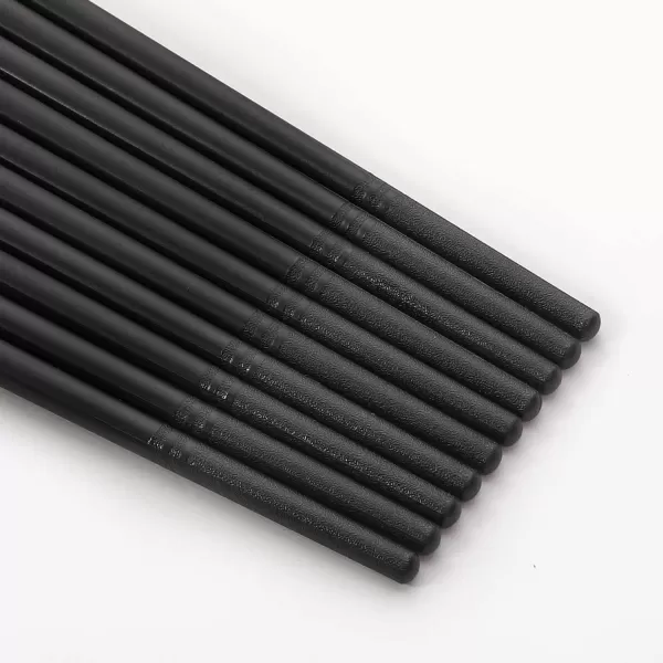 imageHiware 10Pair Reusable Fiberglass Chopsticks NonSlip Chop Sticks Set Japanese Style Dishwasher Safe 95InchGold