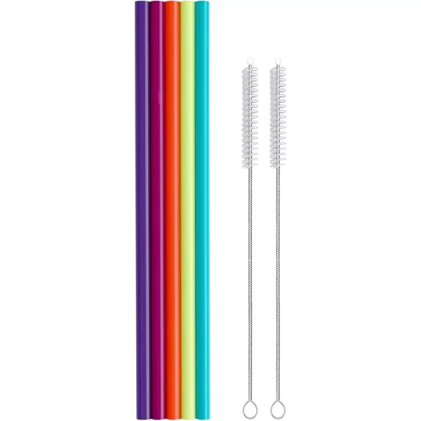 imageHiware 12 Inch Extra Long Silicone Straws for Big Tumblers  40 oz Hydro FlaskHalf Gallon Water Bottle Jug30 oz YETIRICTOZARK TRAIL  Flexible Straws for Extra Tall Cups and Giant Mugs  7 Pieces