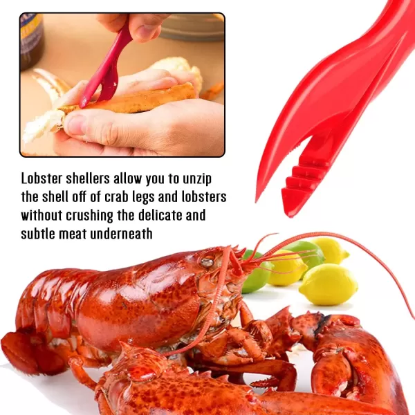 imageHiware 20piece Seafood Tools Set includes 6 Crab Crackers 6 Lobster Shellers 6 Crab Leg ForksPicks and 2 Seafood Scissors ampamp Storage Bag  Nut Cracker Set