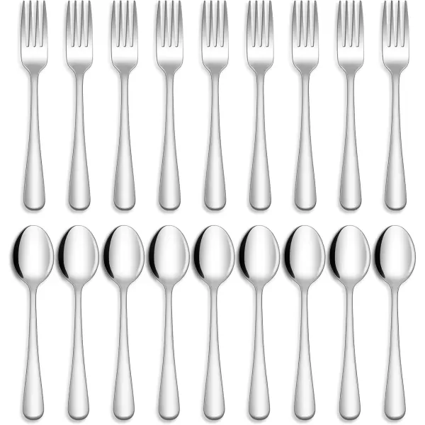 imageHiware 24piece Forks and Spoons Silverware Set Food Grade Stainless Steel Flatware Cutlery Set for Home Kitchen and Restaurant Mirror Polished Dishwasher Safe24
