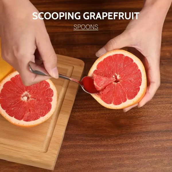 imageHiware 4piece Grapefruit Spoons and Grapefruit Knife 188 Stainless Steel