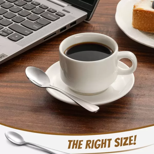 imageHiware 6Piece Demitasse Espresso Spoons 4 Inches Stainless Steel Mini Coffee Spoons47inch