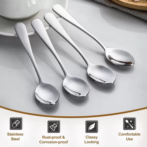 imageHiware 6Piece Demitasse Espresso Spoons 4 Inches Stainless Steel Mini Coffee Spoons47inch