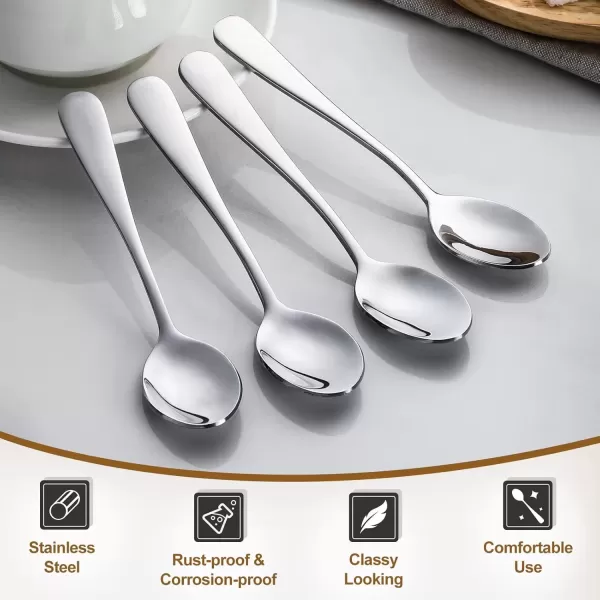 imageHiware 6Piece Demitasse Espresso Spoons 4 Inches Stainless Steel Mini Coffee Spoons4inch