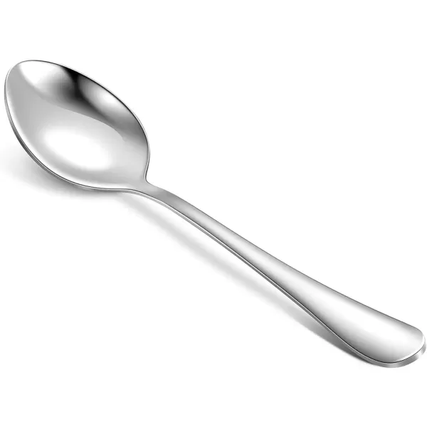 imageHiware Dinner Spoons Set Food Grade Stainless Steel Spoons Silverware for Home Kitchen or Restaurant  Mirror Polished Dishwasher Safe Set of 12 73 Inch24Piece