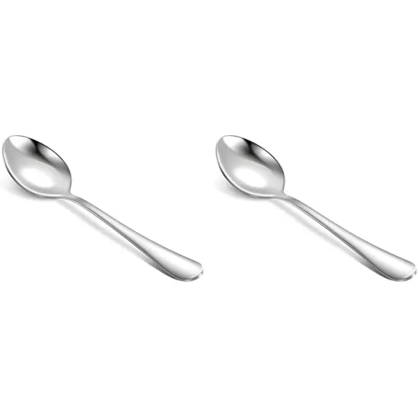 imageHiware Dinner Spoons Set Food Grade Stainless Steel Spoons Silverware for Home Kitchen or Restaurant  Mirror Polished Dishwasher Safe Set of 12 73 Inch73 Inch Pack of 2