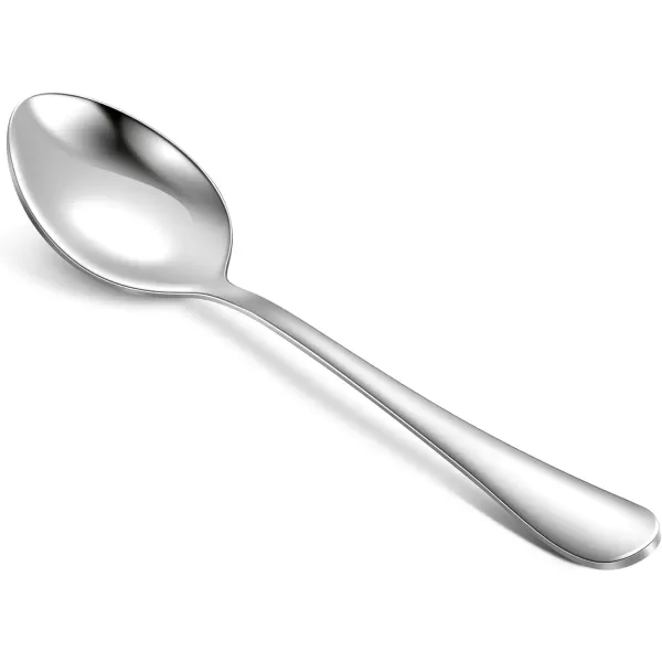 imageHiware Dinner Spoons Set Food Grade Stainless Steel Spoons Silverware for Home Kitchen or Restaurant  Mirror Polished Dishwasher Safe Set of 12 73 Inch73 Inch