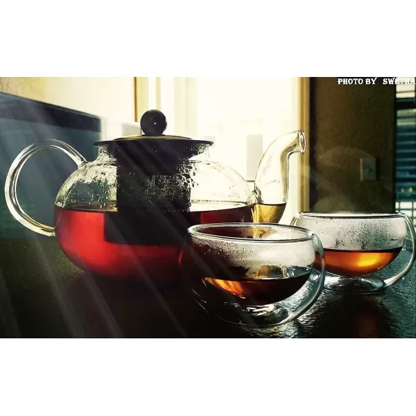 imageHiware Glass Teapot with Stainless Steel Infuser ampamp Lid Borosilicate Glass Tea Pot Stovetop Safe Blooming ampamp Loose Leaf Teapots 27 Oz27 Oz