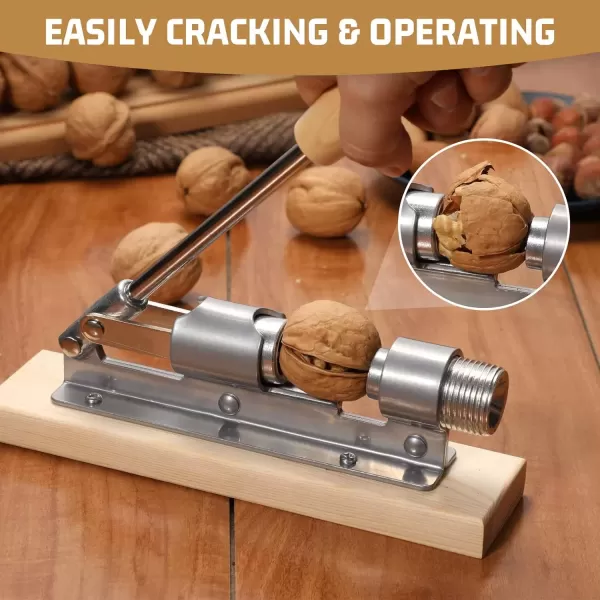 imageHiware Good Heavy Duty Pecan Nut Cracker Tool with 4 Picks Wood Base ampamp Handle