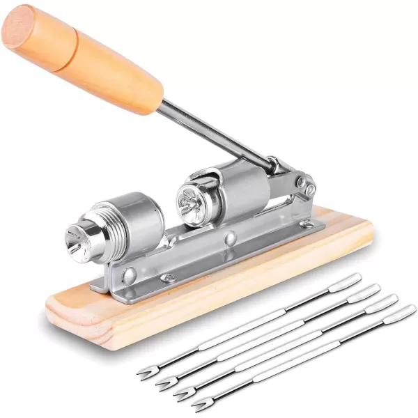 imageHiware Good Heavy Duty Pecan Nut Cracker Tool with 4 Picks Wood Base ampamp Handle
