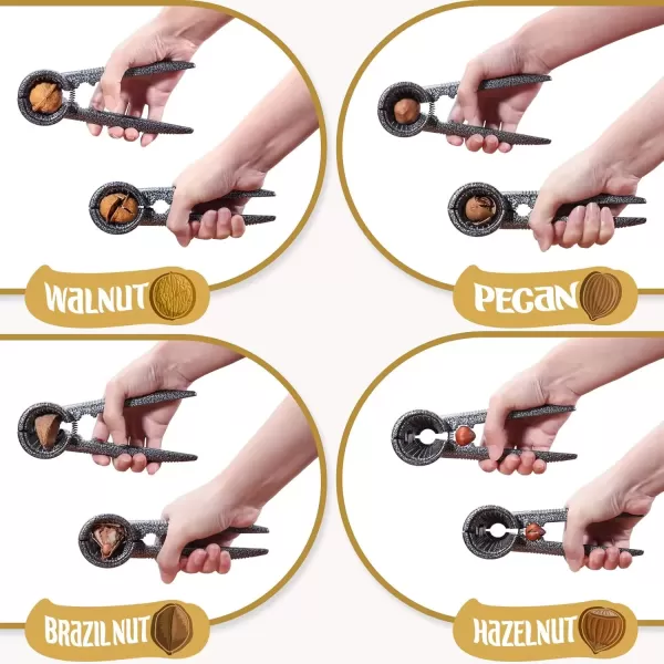 imageHiware Pecan Nut Cracker and 2 Picks Walnut Plier Opener Tool with Nonslip Handle