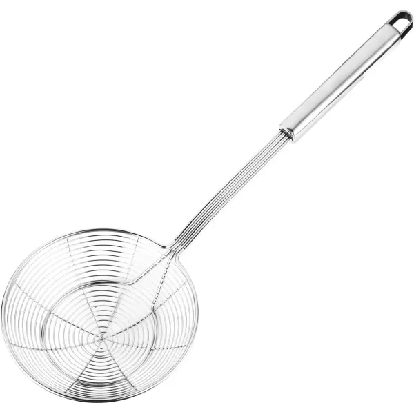 imageHiware Solid Stainless Steel Spider Strainer Skimmer Ladle for Cooking and Frying Kitchen Utensils Wire Strainer Pasta Strainer Spoon 54 Inch54Inch