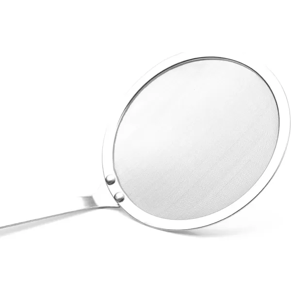 imageHiware Stainless Steel Fat Skimmer Spoon  Fine Mesh Food Strainer for Grease Gravy and Foam Japanese Hot Pot Skimmer with Long Handle