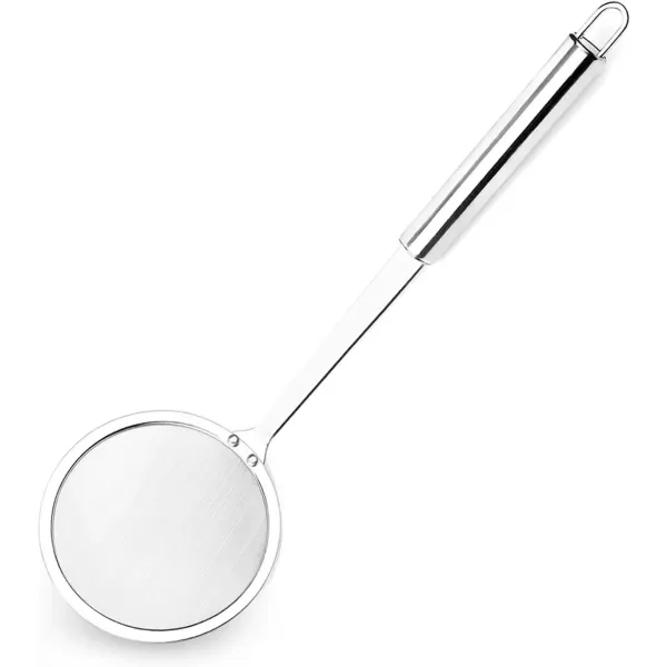 imageHiware Stainless Steel Fat Skimmer Spoon  Fine Mesh Food Strainer for Grease Gravy and Foam Japanese Hot Pot Skimmer with Long Handle
