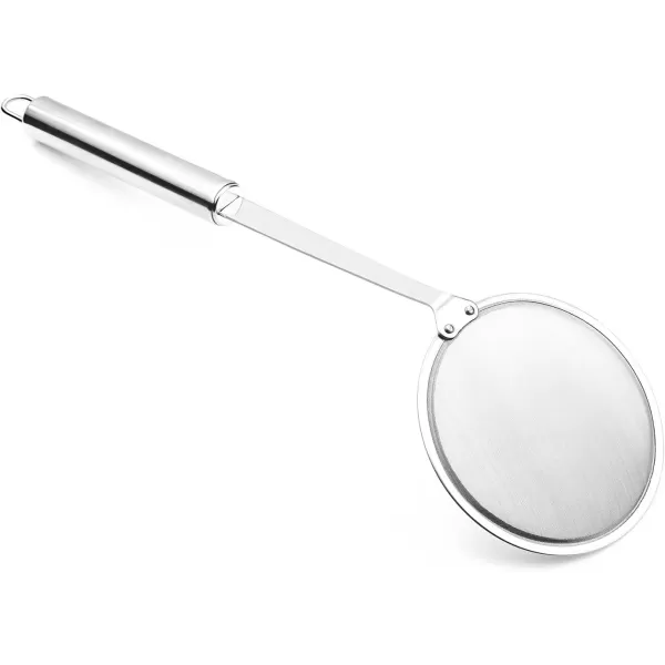 imageHiware Stainless Steel Fat Skimmer Spoon  Fine Mesh Food Strainer for Grease Gravy and Foam Japanese Hot Pot Skimmer with Long Handle
