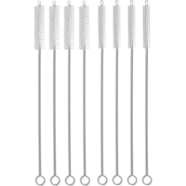 imageHiware Straw Cleaner Brush Set 8Piece Long Cleaning Brush for Straws on Tumbler Water Bottle Sippy Cup and Pipes Tubes or HummingbirdFeedersClear