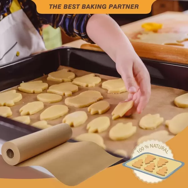 imageUnbleached Parchment Paper for Baking 12 in x 240 ft 240 Sqft Baking Paper NonStick Parchment Paper Roll for Baking Cooking Grilling Air Fryer and Steaming