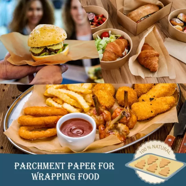 image200 Pcs Unbleached Parchment Paper Baking Sheets 12 x 16 Inch Precut NonStick Parchment Sheets for Baking Cooking Grilling Air Fryer and Steaming  Unbleached Fit for Half Sheet Pans9 X 13