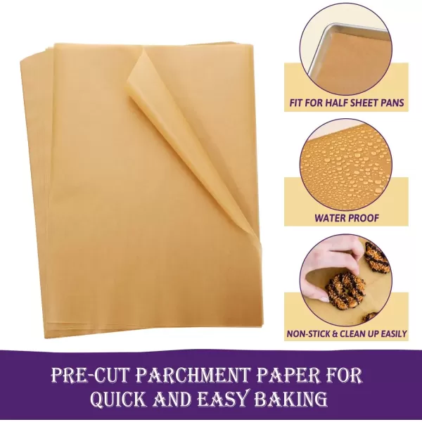 image200 Pcs Unbleached Parchment Paper Baking Sheets 12 x 16 Inch Precut NonStick Parchment Sheets for Baking Cooking Grilling Air Fryer and Steaming  Unbleached Fit for Half Sheet Pans12 X 16